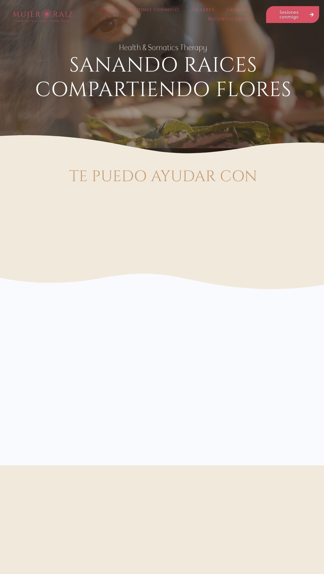 Hero y lenguaje de marca Mujer Raíz